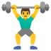 🏋️‍♂️ man lifting weights display on Google